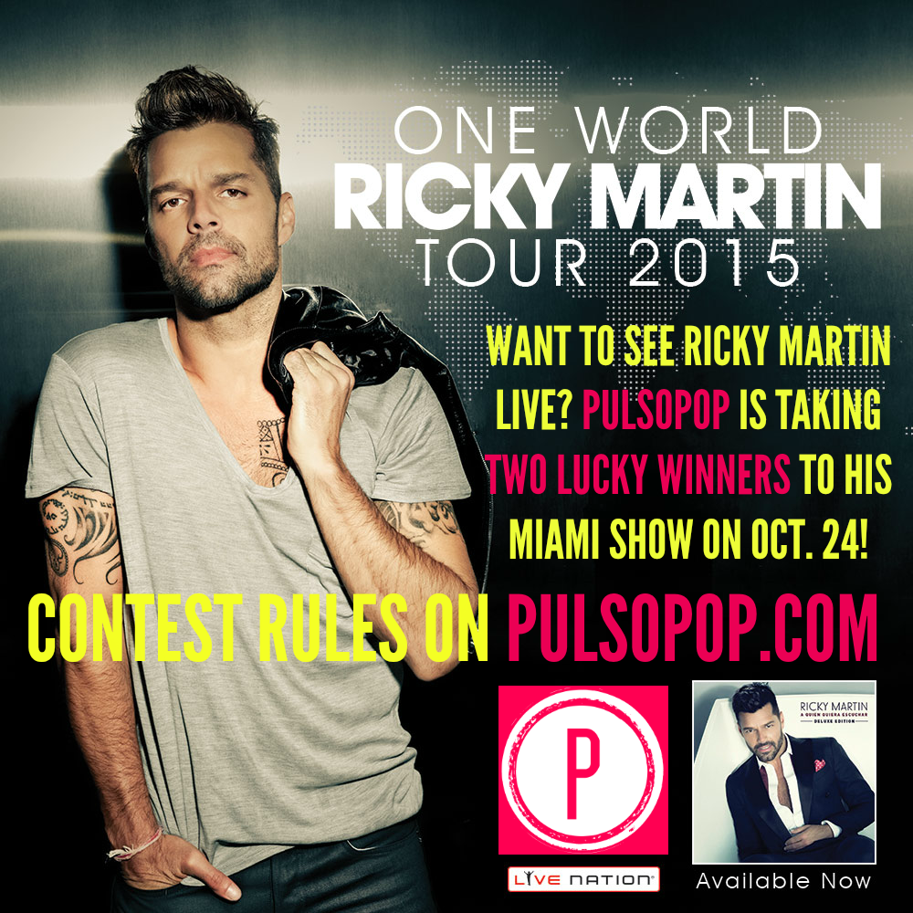 Share this photo on your Instagram or Faceook page explaining why you want to see Ricky Martin in concert!