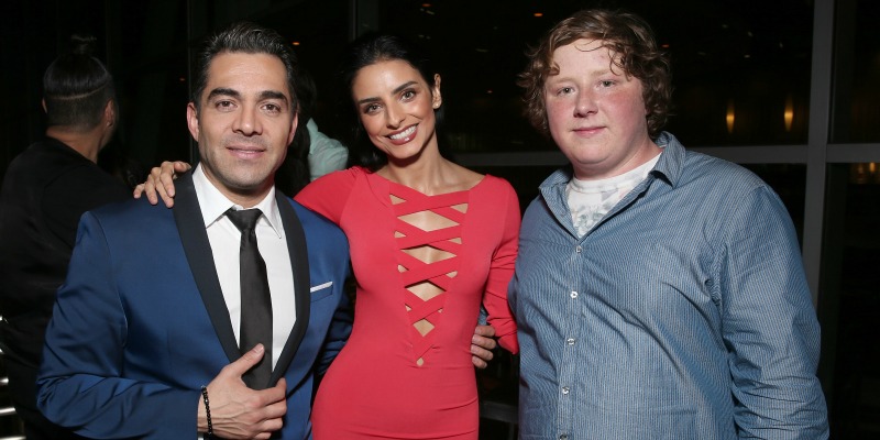 LOS ANGELES, CA - APRIL 19: Joey Morgan, Aislinn Derbez and Omar Chaparro attend Pantelion's "Compadres" U.S. Premiere on April 19, 2016 in Los Angeles, California. (Photo by Todd Williamson/Getty Images for Pantelion Films)